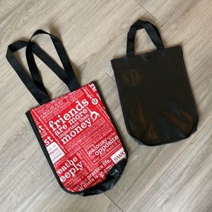 2 Lululemon | Reusable Snap Closure Tote Bags - Red & Black